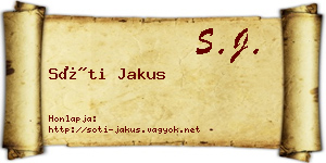 Sóti Jakus névjegykártya